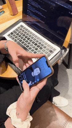 Someone scrolling on social media