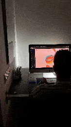 Edoardo on his computer