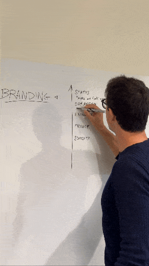Edoardo writing on the whiteboard